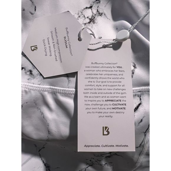 NWT BuffBunny Limitless Leggings in White Marble size M - Picture 7 of 11